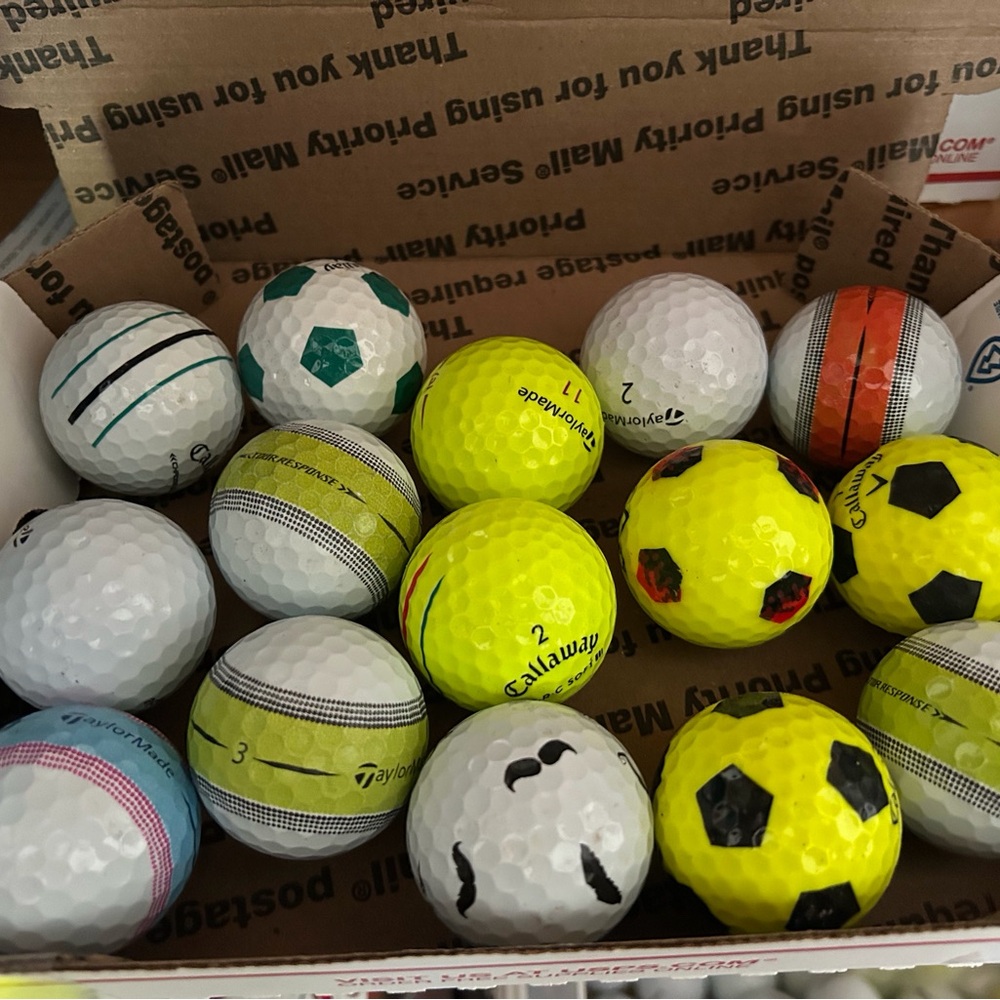 Taylor Made and Callaway Assorted Golf Balls - White and Yellow